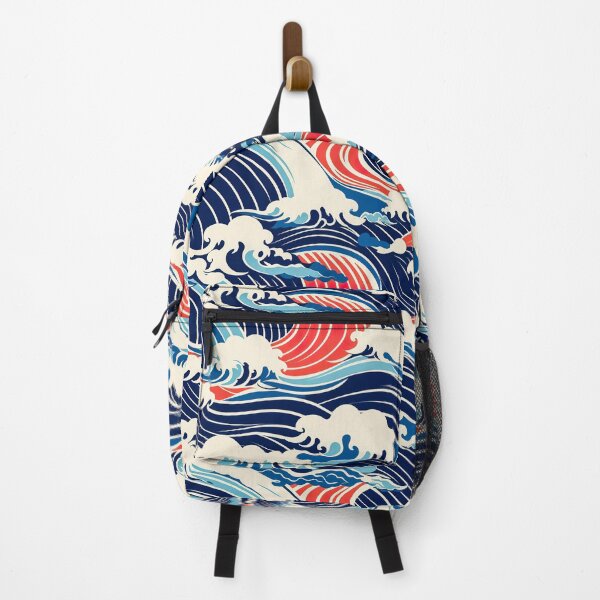 Item preview, Japanese abstract blue and white wave seamless pattern. designed and sold by ShopThousand.