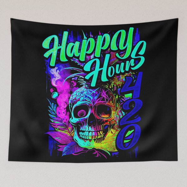 Item preview, Happy Hours 420 Exotic Pineapple Skull designed and sold by MindWave THC.