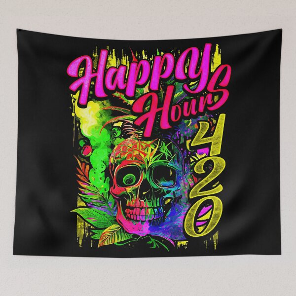 Item preview, Happy Hours 420 Exotic Pineapple Skull designed and sold by MindWave THC.