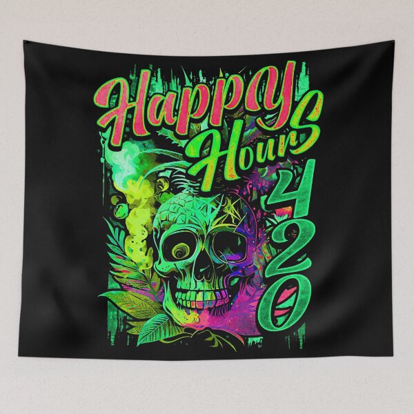 Item preview, Happy Hours 420 Exotic Pineapple Skull designed and sold by MindWave THC.