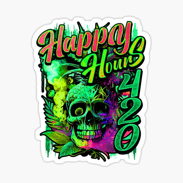 Item preview, Happy Hours 420 Exotic Pineapple Skull designed and sold by MindWave THC.