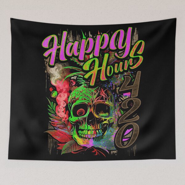 Item preview, Happy Hours 420 Exotic Pineapple Skull designed and sold by MindWave THC.