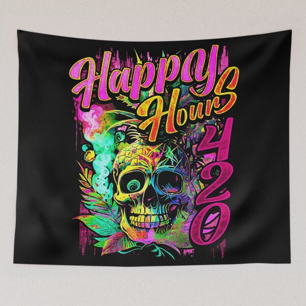 Item preview, Happy Hours 420 Exotic Pineapple Skull designed and sold by MindWave THC.