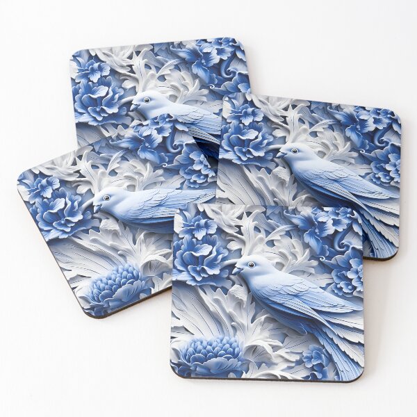 Item preview, Flight of Elegance - Blue Bird Soaring over a Floral Arrangement 3D designed and sold by vadimcarazan.
