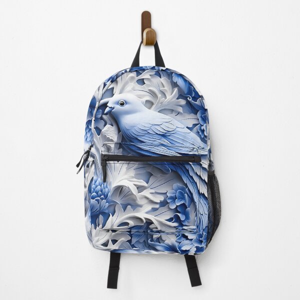 Item preview, Flight of Elegance - Blue Bird Soaring over a Floral Arrangement 3D designed and sold by vadimcarazan.