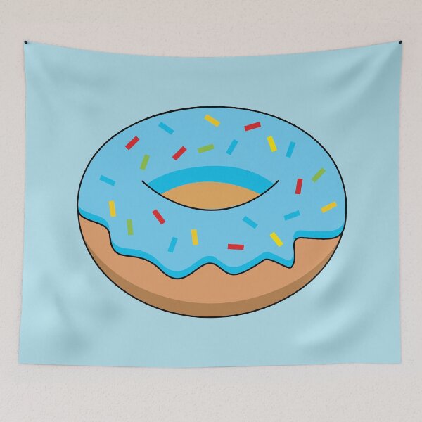 Item preview, Blue Frosted Donut with Sprinkles Cartoon designed and sold by BirdAtWork.