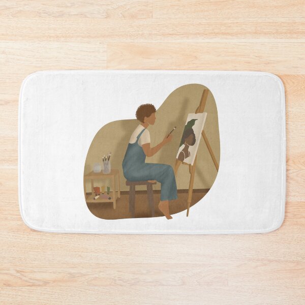 Item preview, Illustration Of A Girl Making Canvas designed and sold by Creativeanus.