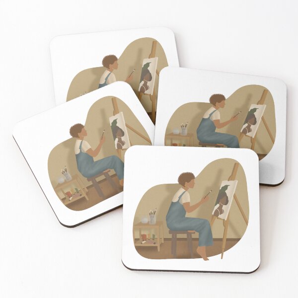 Item preview, Illustration Of A Girl Making Canvas designed and sold by Creativeanus.