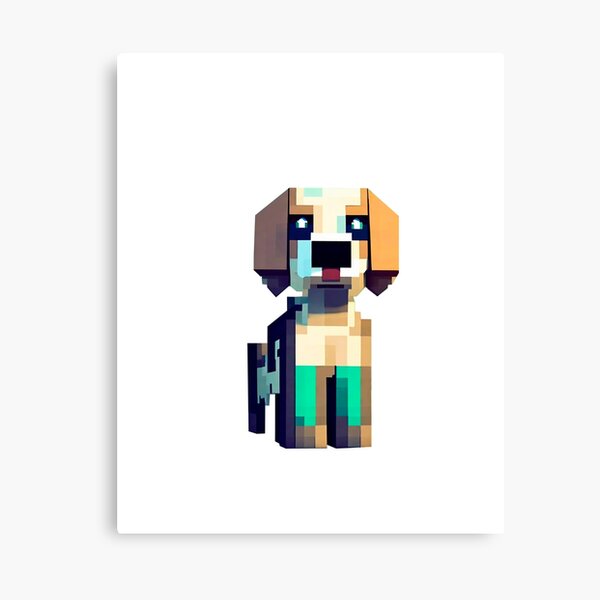 Minecraft Dog and Cat 360 Minecraft Art Classic . Mounted Print
