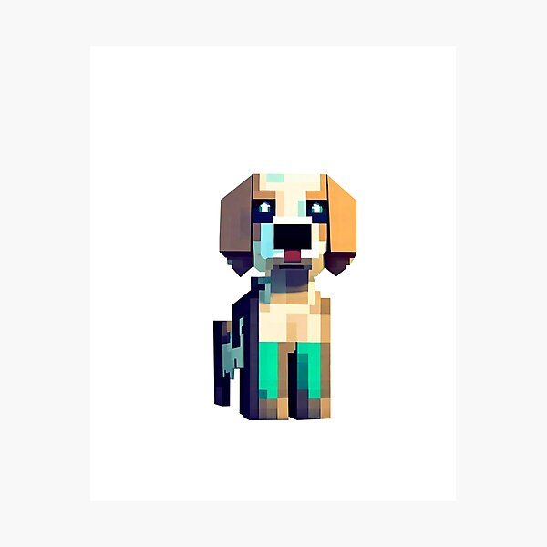 Minecraft Dog and Cat 360 Minecraft Art Classic . Art Print for