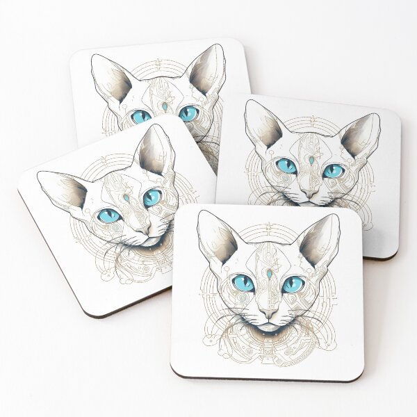 Item preview, TechCats: Futuristic Tonkinese Design - High-Tech Cat Breed File Summary Featuring Advanced Science designed and sold by DooodleGod.