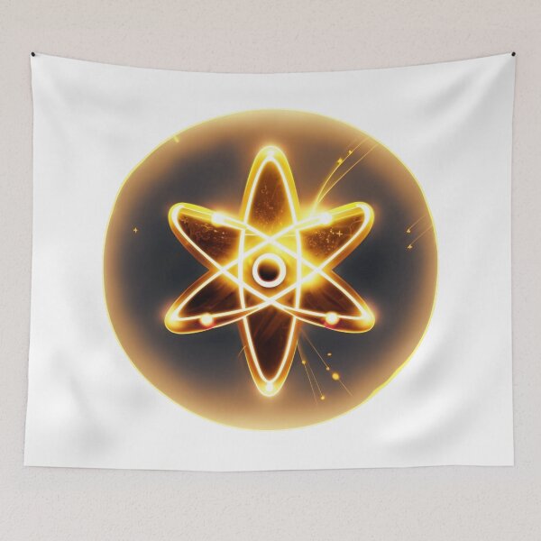 Item preview, Atom Symbol  on black background designed and sold by simaso.