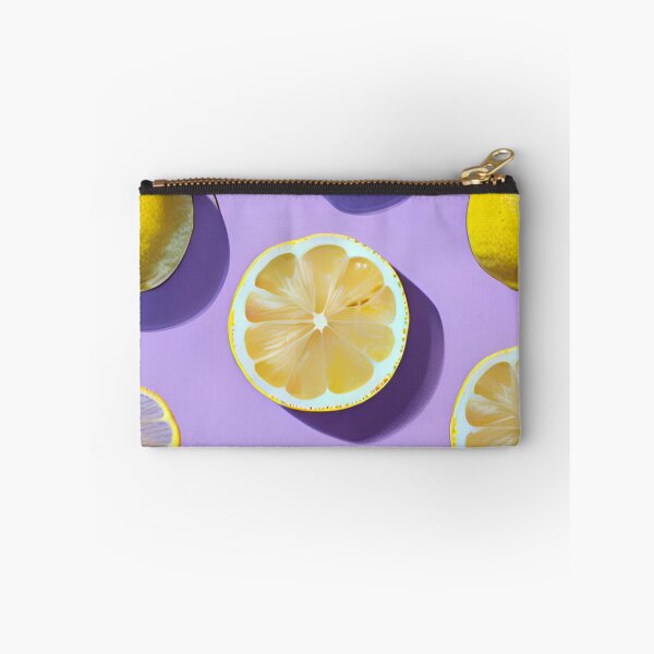 Item preview, Elegancia cítrica: limones en contraste armonioso con un telón de fondo púrpura real designed and sold by OurBarcode.