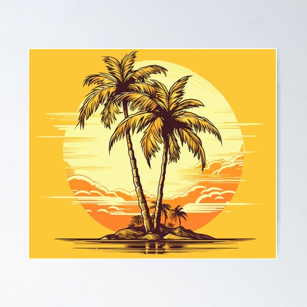 Item preview, Lonely palms on an island, Island Paradise designed and sold by PrintDesignLab.