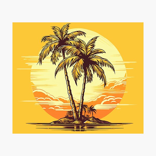 Item preview, Lonely palms on an island, Island Paradise designed and sold by PrintDesignLab.