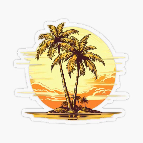 Artikelvorschau, Einsame Palmen auf einer Insel, Inselparadies entworfen und verkauft von PrintDesignLab.