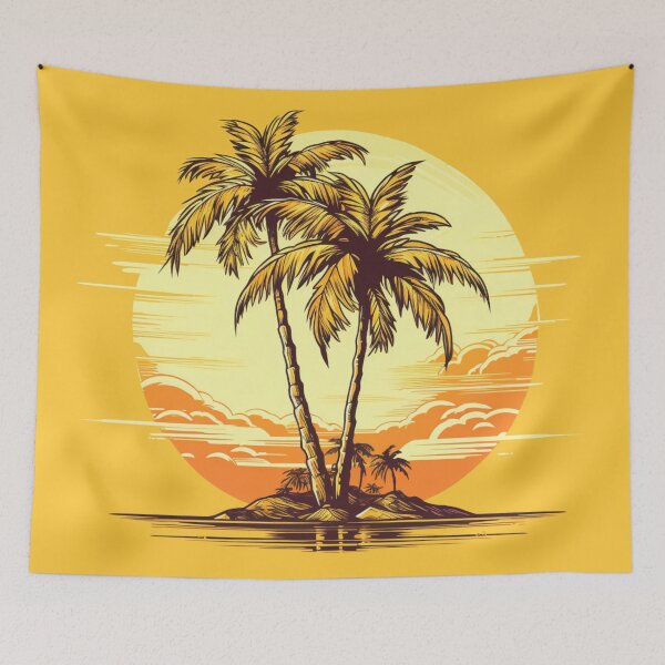 Item preview, Lonely palms on an island, Island Paradise designed and sold by PrintDesignLab.