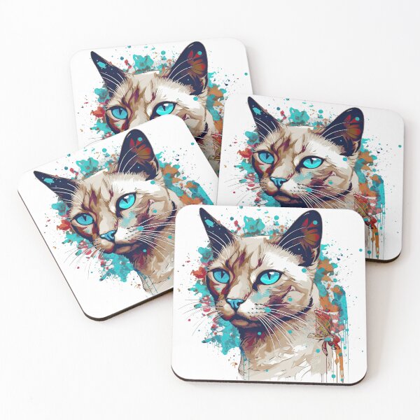 Item preview, Tonkinese Canvas Meowsterpieces: Clever Hybrid Cat Art Combining Mixed Media Techniques designed and sold by DooodleGod.