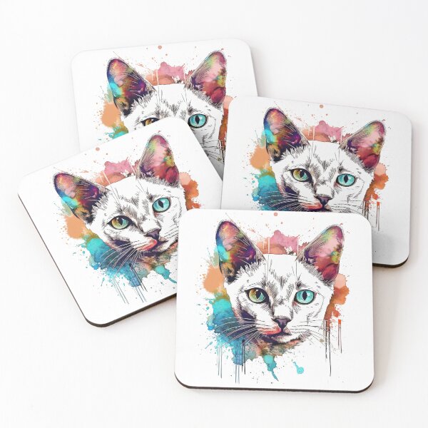 Item preview, Tonkinese Feline Mixed Media Art: Expressive Design Mastery by Tonk Artistry designed and sold by DooodleGod.