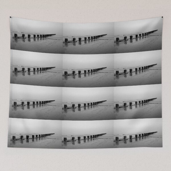 Item preview, Groyne at North beach, Bridlington, monochrome designed and sold by paulboizot.