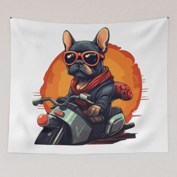 Item preview, Frenchie the Motorcyclist French Bulldog designed and sold by PetsEnough.