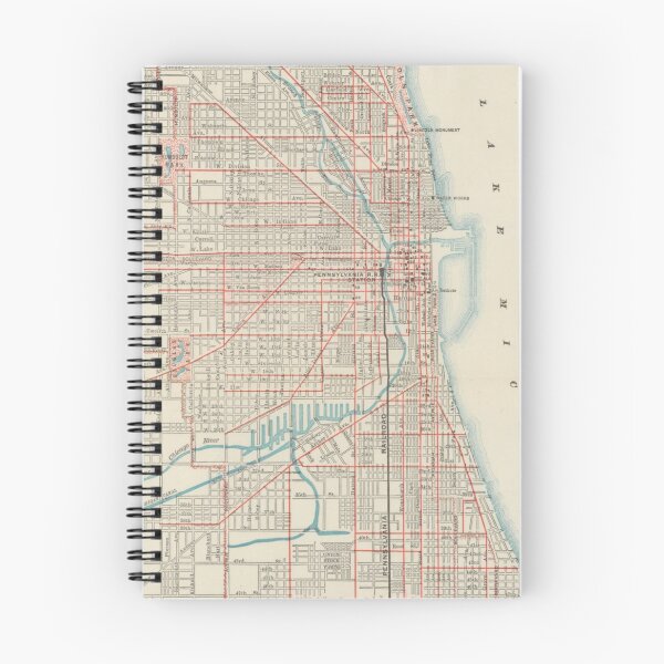 Item preview, Vintage Chicago Railroad Map (1893) designed and sold by BravuraMedia.