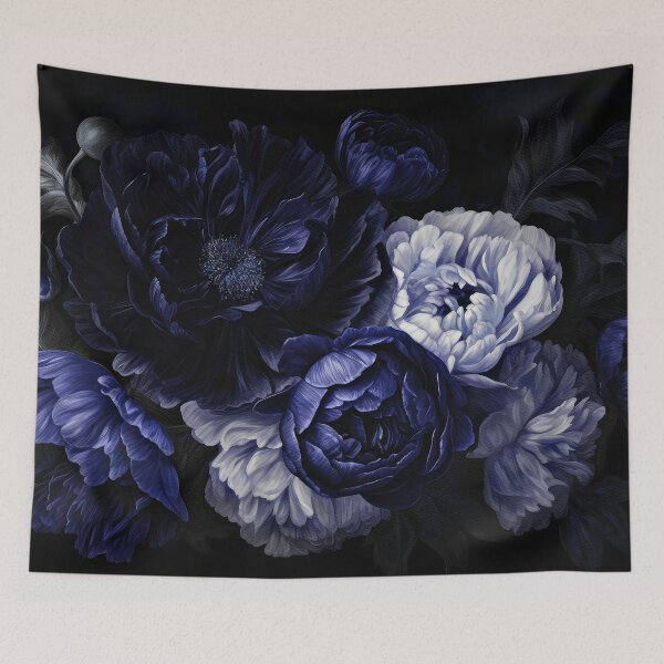 Item preview, Vintage Moody Floral Blue Baroque Botanical Night Garden Nightgarden designed and sold by UtArt.