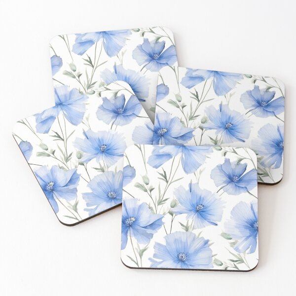 Item preview, Watercolor Wildflower Chicory Flowers Pattern designed and sold by DigitalPatternx.