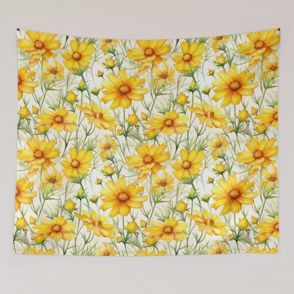 Item preview, Watercolor Wildflower Coreopsis Pattern designed and sold by DigitalPatternx.