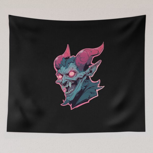 Item preview, Creepy double horn monster  designed and sold by Hasan Habeeb.