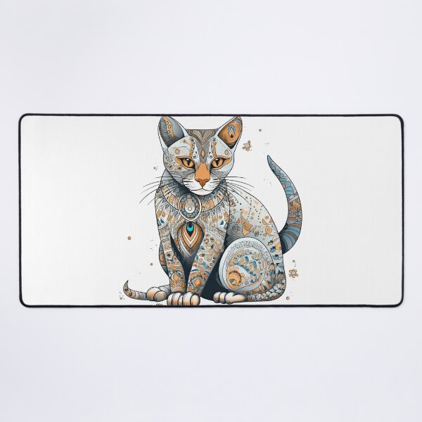 Item preview, Handcrafted Egyptian Mau Whimsical Cat Art for Playful Feline Lovers - Nile Whiskers designed and sold by DooodleGod.