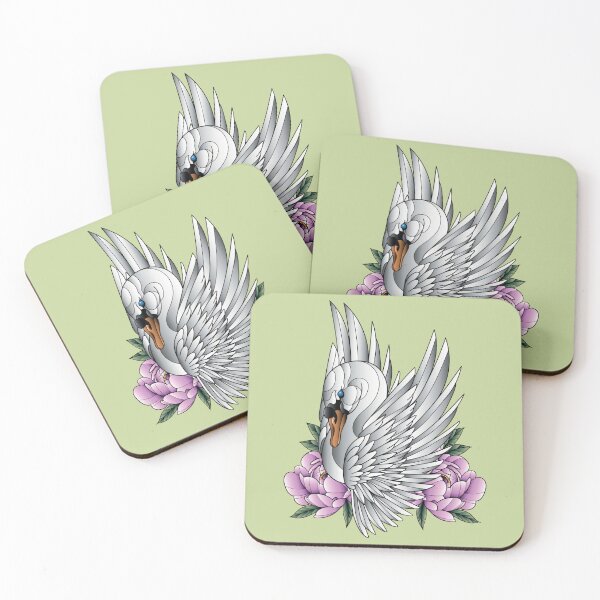 Item preview, Swan with Pink Peonies designed and sold by AmmaShani.