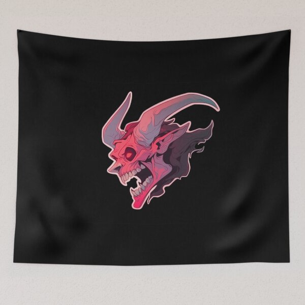 Item preview, Creepy double horn skull monster  designed and sold by Hasan Habeeb.