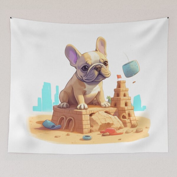 Item preview, Frenchie Building a Sandcastle French Bulldog  designed and sold by PetsEnough.