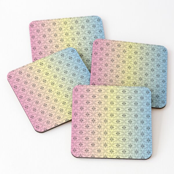 Item preview, Delicate and floral print with black flowers on background in gradient pastel colors designed and sold by Sock Garden.