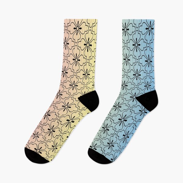Item preview, Delicate and floral print with black flowers on background in gradient pastel colors designed and sold by Martapp.