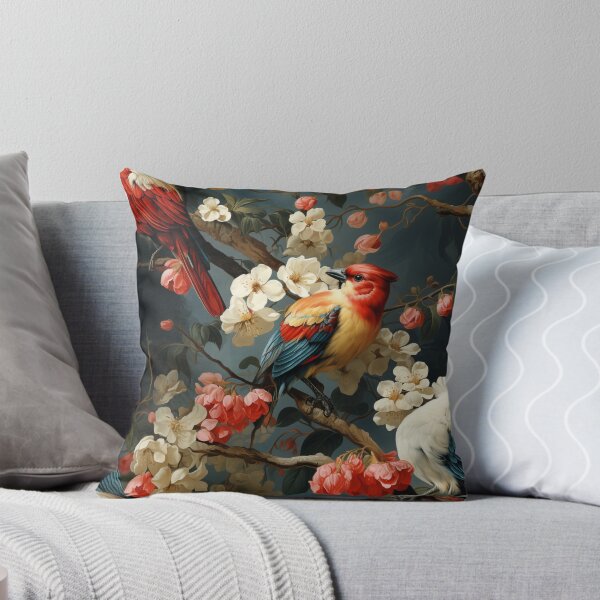 Aperçu de l'œuvre Chiaroscuro Serenade I : Oiseaux, fleurs et les sombres émotions de la muse du Caravage créée et vendue par OurBarcode.