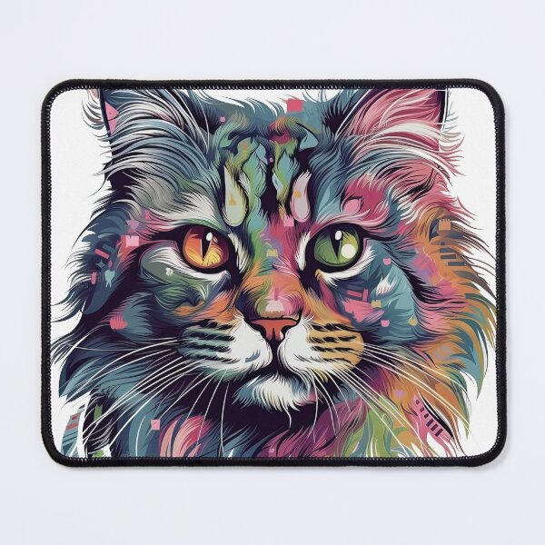 Item preview, Norwegian Forest Cat Painting - Imaginative Feline Art with Painterly Strokes". designed and sold by DooodleGod.