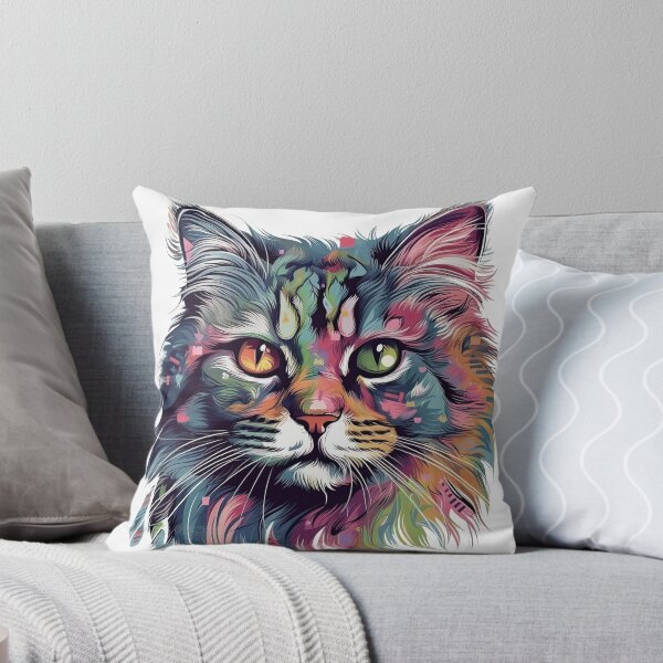 Item preview, Norwegian Forest Cat Painting - Imaginative Feline Art with Painterly Strokes". designed and sold by DooodleGod.