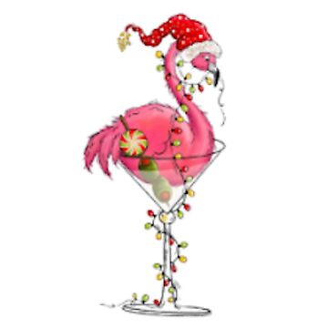 Artwork thumbnail, Christmas Flamingo Martini by castlerandom