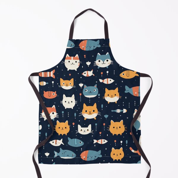 Item preview, Cute Cat and Fish Pattern  designed and sold by Sir Meow Meow.