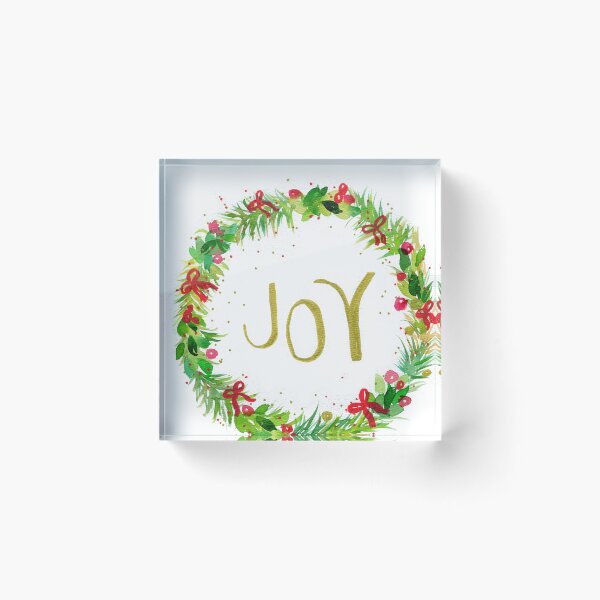 Item preview, Christmas wreath Joy watercolor painting designed and sold by AnissaF.