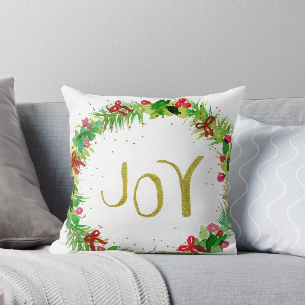 Item preview, Christmas wreath Joy watercolor painting designed and sold by AnissaF.