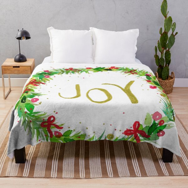 Item preview, Christmas wreath Joy watercolor painting designed and sold by AnissaF.