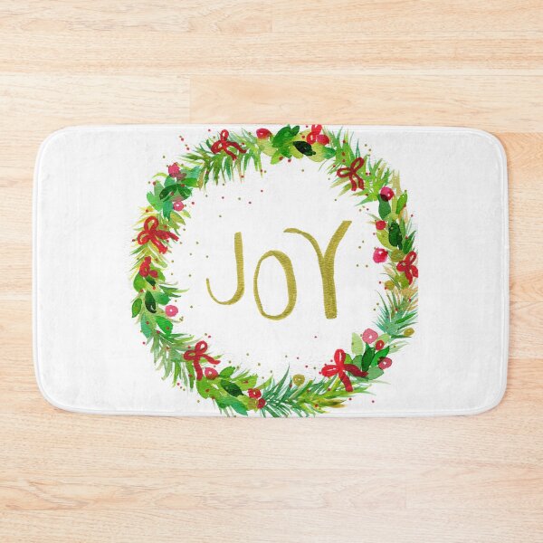 Item preview, Christmas wreath Joy watercolor painting designed and sold by AnissaF.