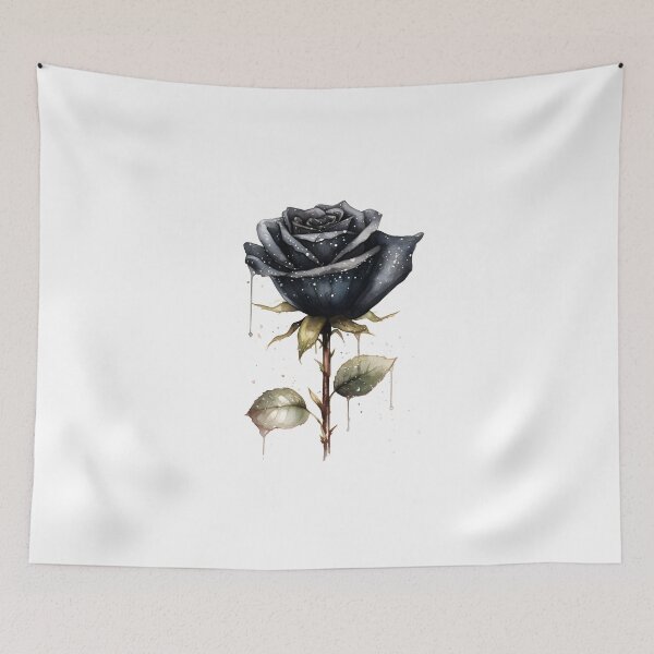 Item preview, Elegant Glittery Black Rose Illustration designed and sold by ShreyaaArts.