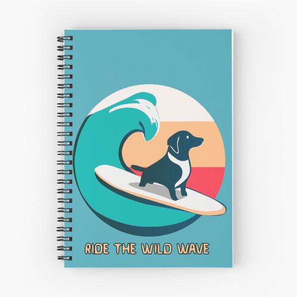 Item preview, logo (Surfing Dog 4) (RIDE THE WILD WAVE) designed and sold by atzek.