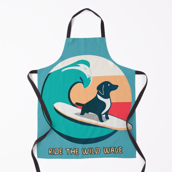 Item preview, logo (Surfing Dog 4) (RIDE THE WILD WAVE) designed and sold by atzek.