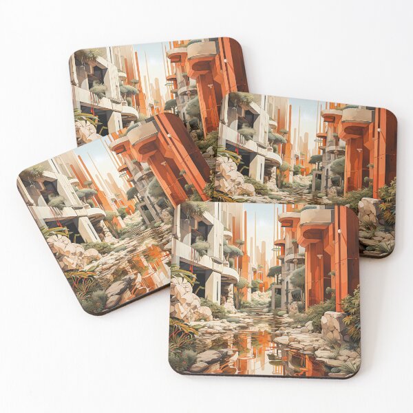 Item preview, Desert Oasis Retreat modernist illustration designed and sold by TriarArt.