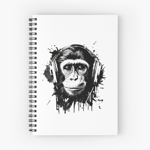 Item preview, monkey wearing headphones  designed and sold by DeluxBee.